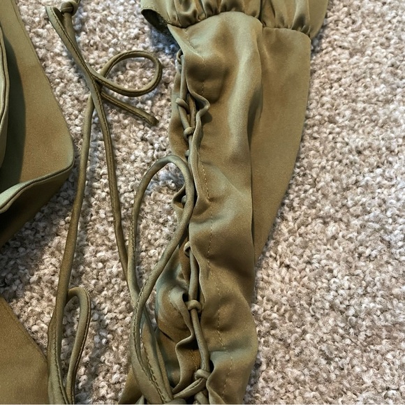 Isa Boulder Green bra top lace tie small boho cocktail resort quiet luxury vacay - Picture 3 of 8